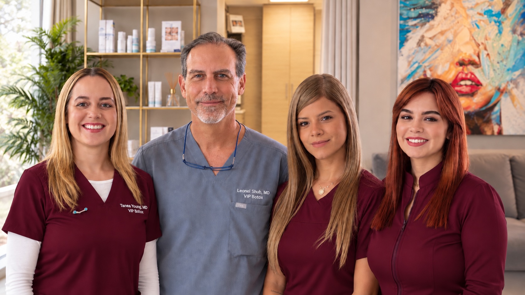 All four VIP Botox team members together in the clinic
